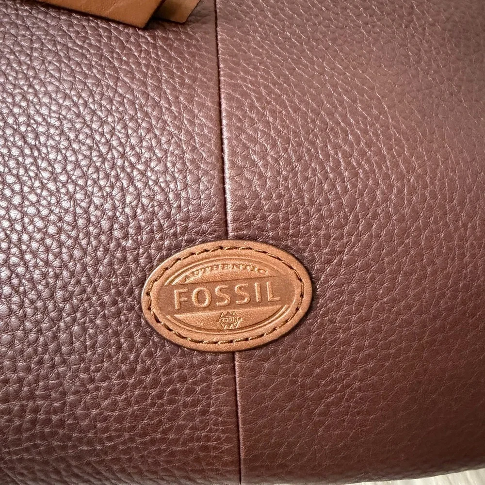 Fossil Dark Brown Leather Messenger Bag